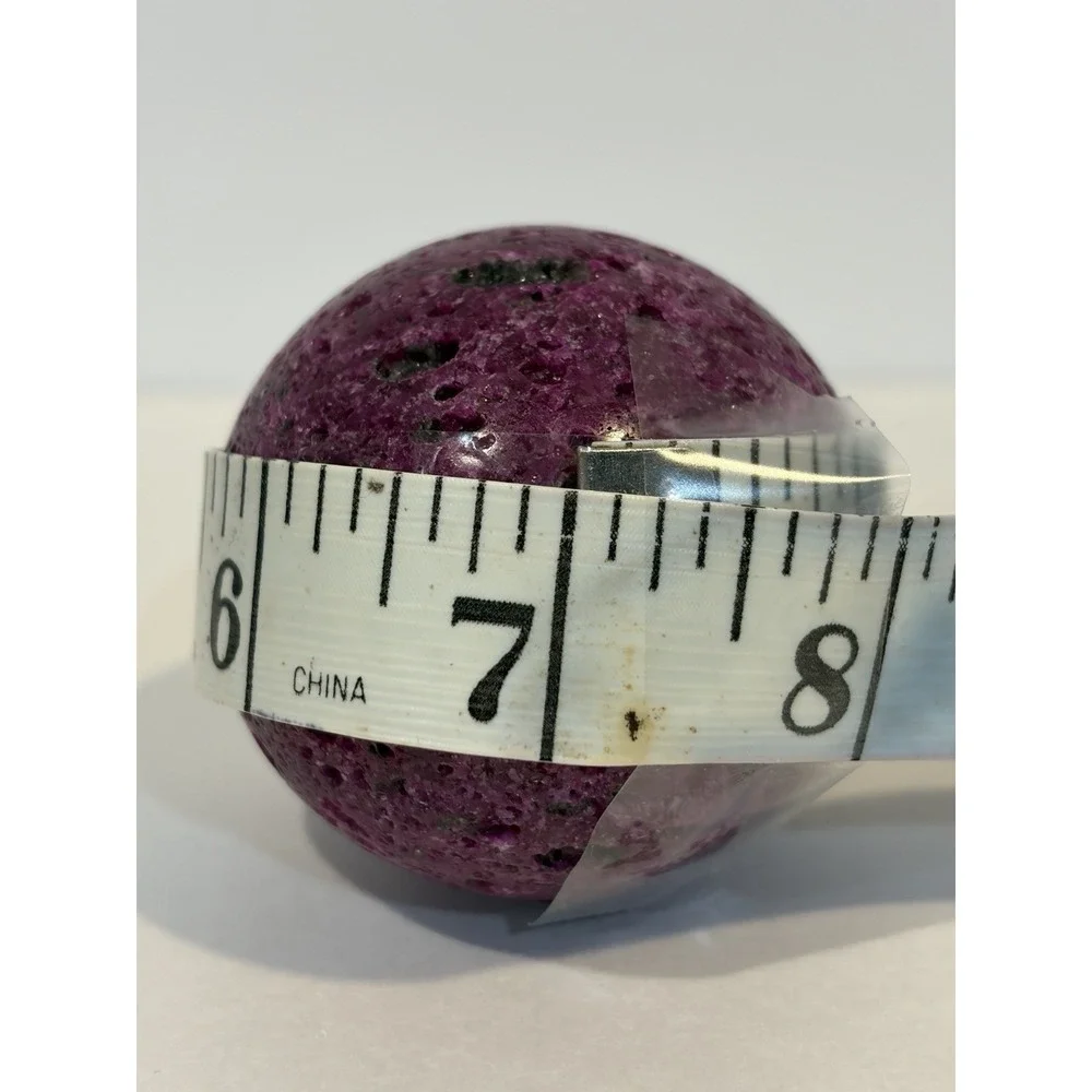 Honeycomb Ruby Sphere Rock Stone UV Reactive Glows 7